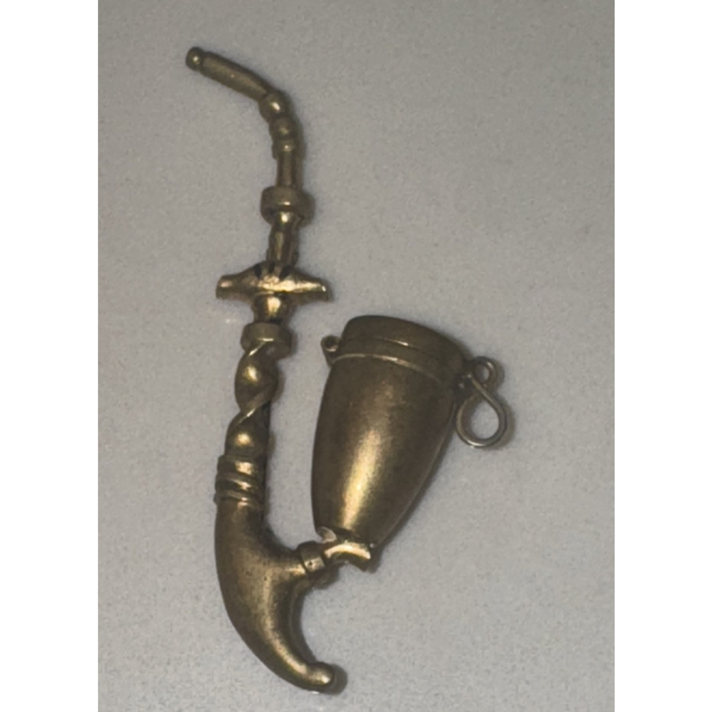VINTAGE VICTORIAN PIPE SHAPED VINAIGRETTE PIN - Picture 3 of 6